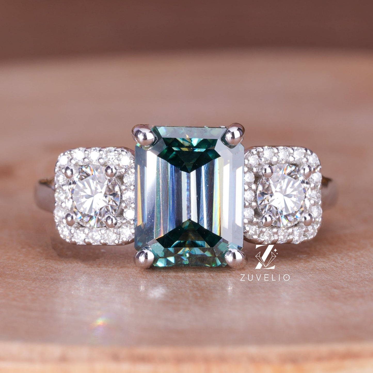 Emerald Cut Moissanite Ring