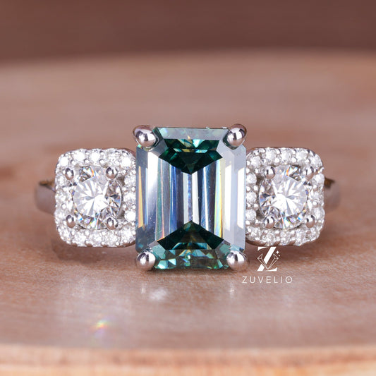 Emerald Cut Moissanite Ring