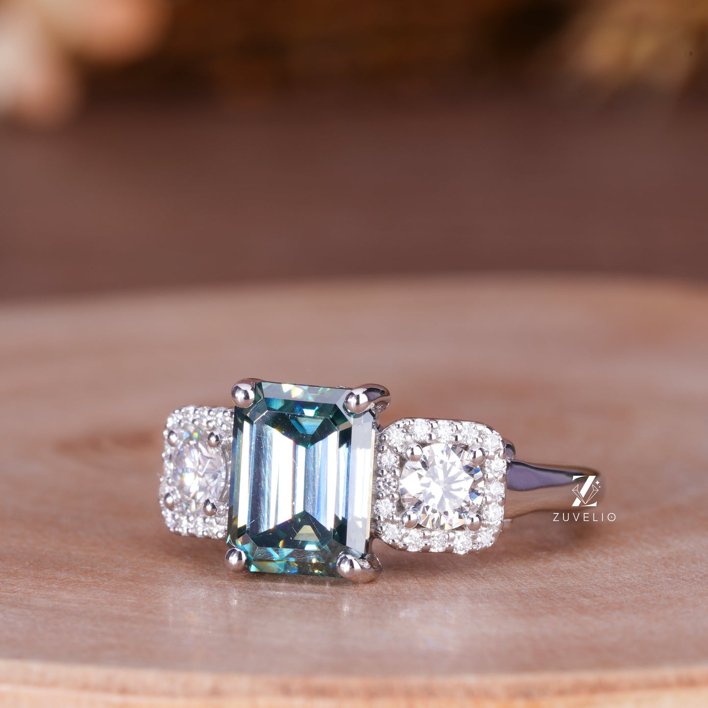Emerald Cut Moissanite Ring