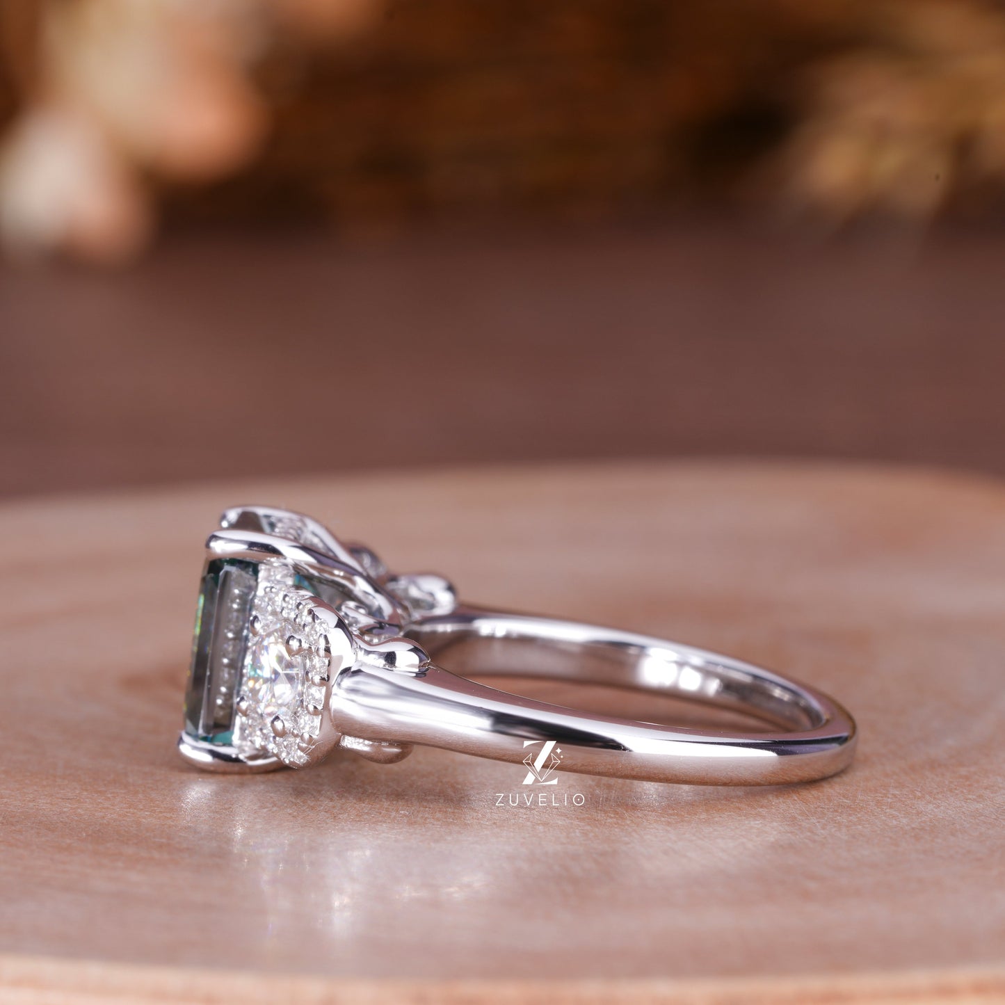 Emerald Cut Moissanite Ring