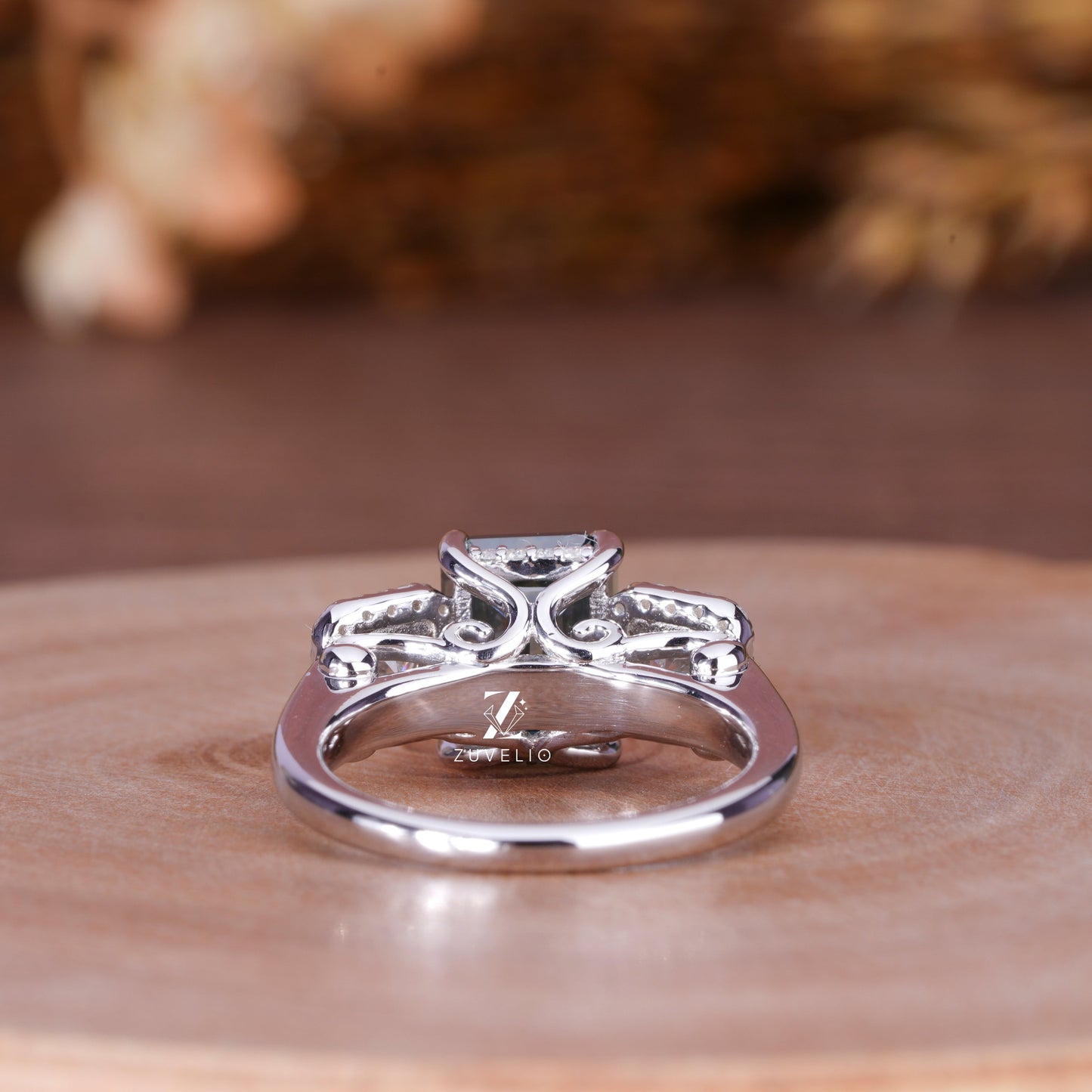 Emerald Cut Moissanite Ring
