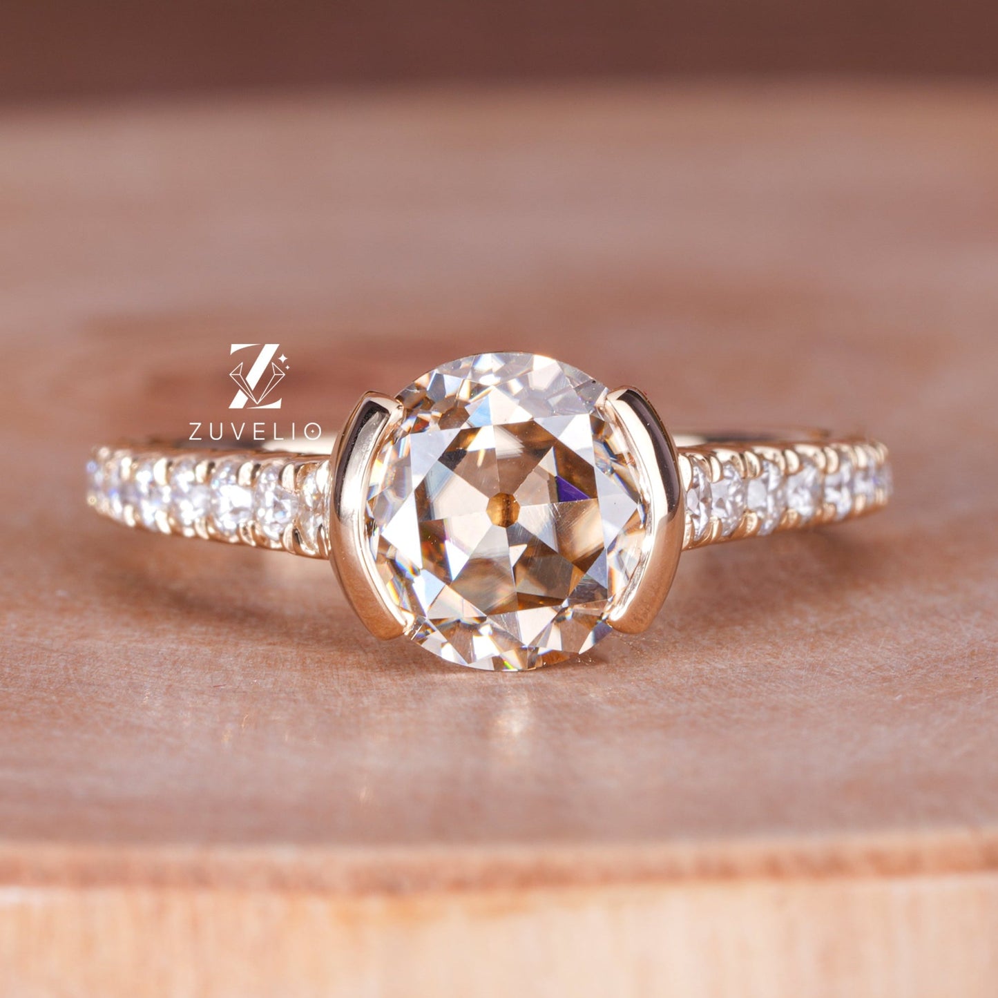 Champange OEC Moissanite Ring