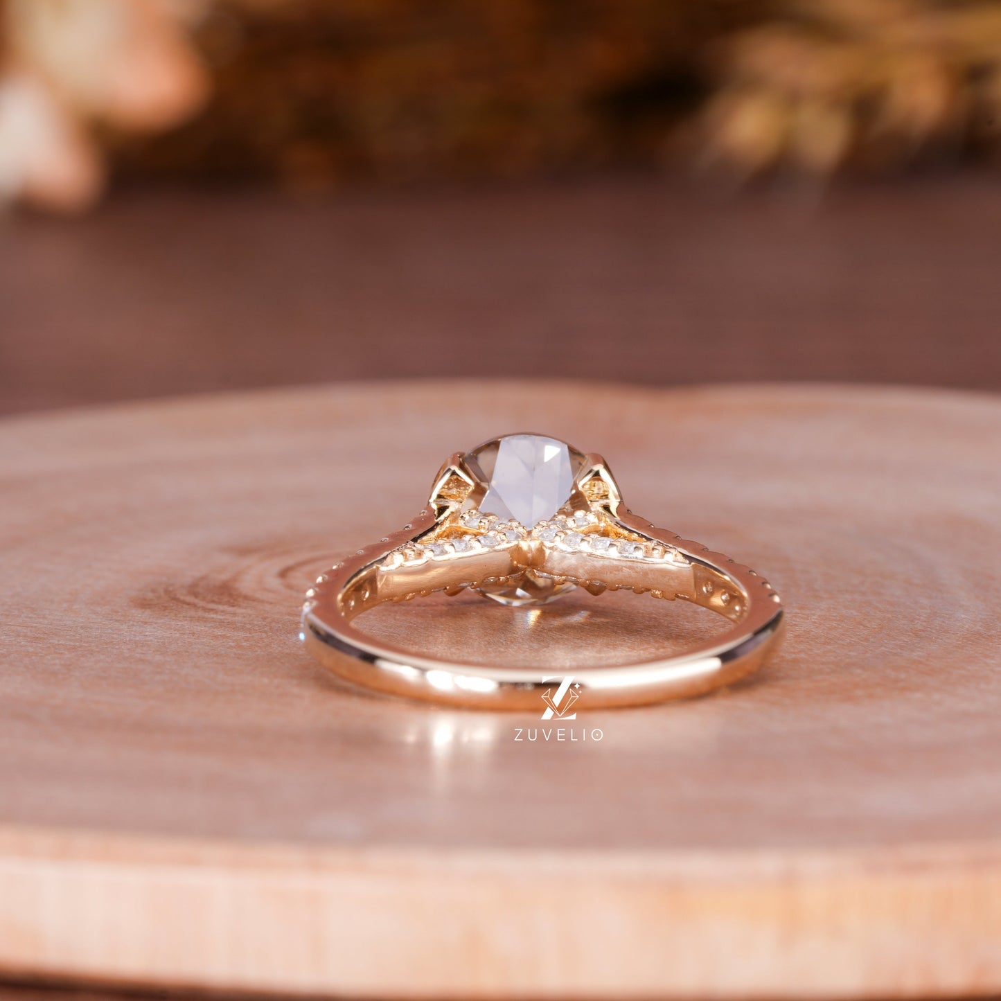 Champange OEC Moissanite Ring