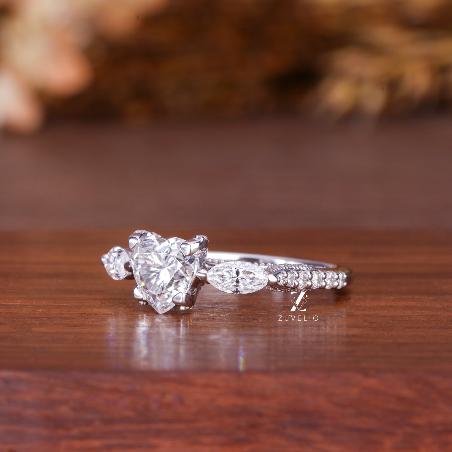 Heart Cut Moissanite Ring