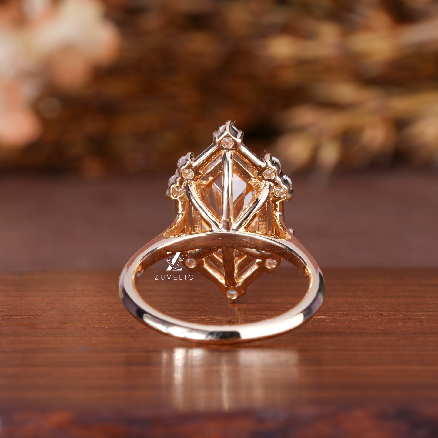 Hexagon Cut Moissanite Ring