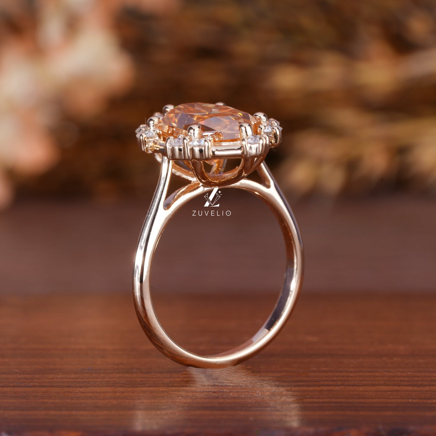 Hexagon Cut Moissanite Ring