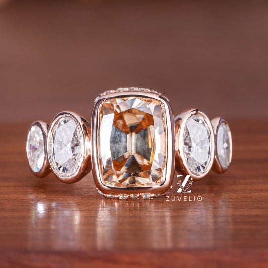 Cushion Chamapgne Moissanite Ring