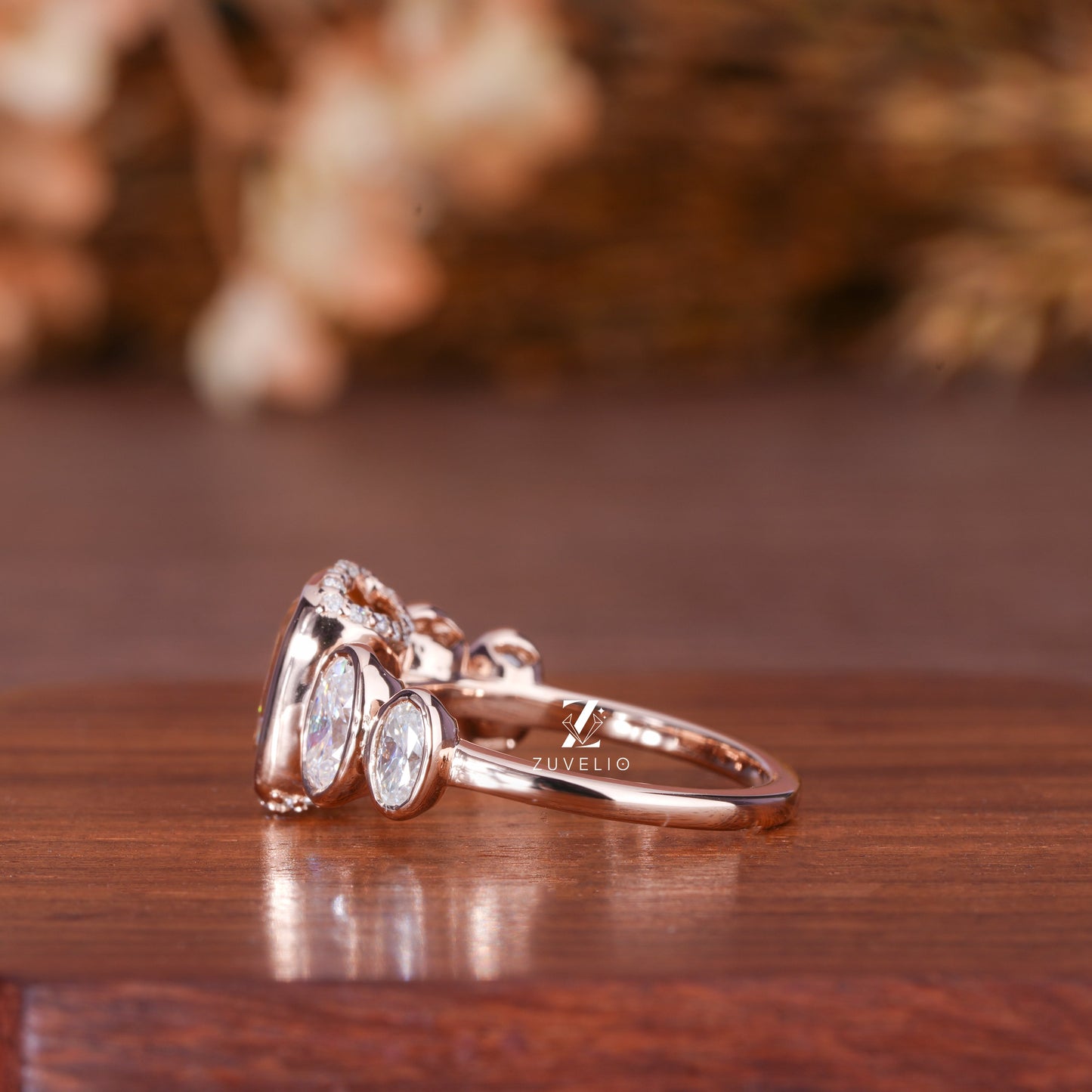 Cushion Chamapgne Moissanite Ring