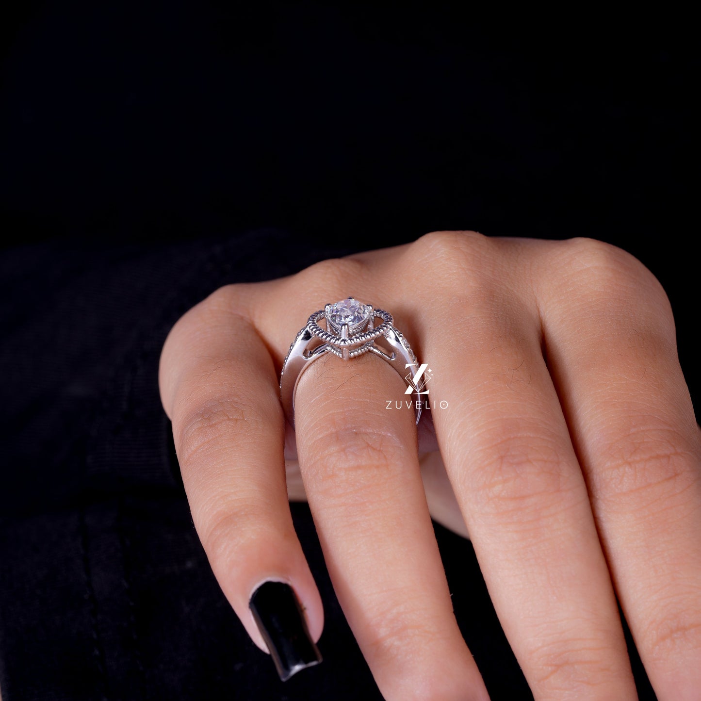 Heart Pear Moissanite Ring