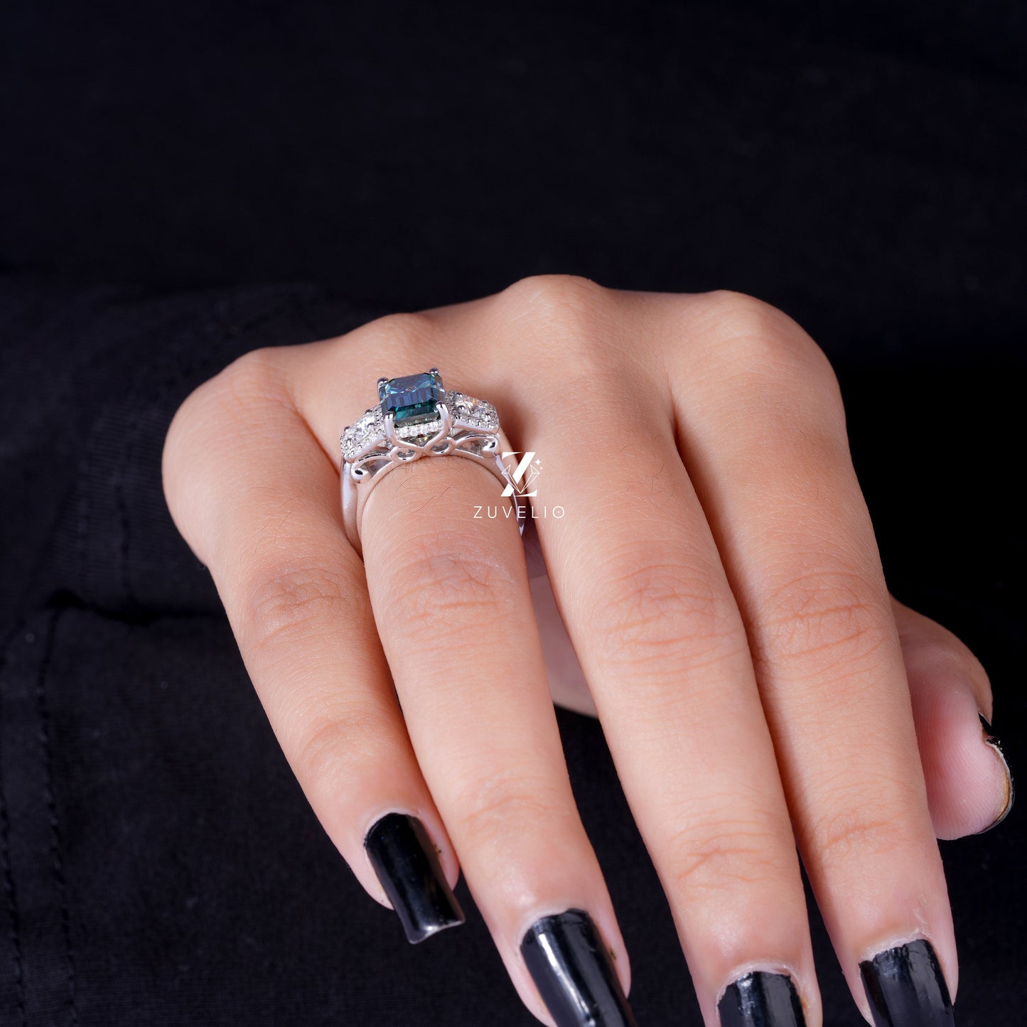 Emerald Cut Moissanite Ring