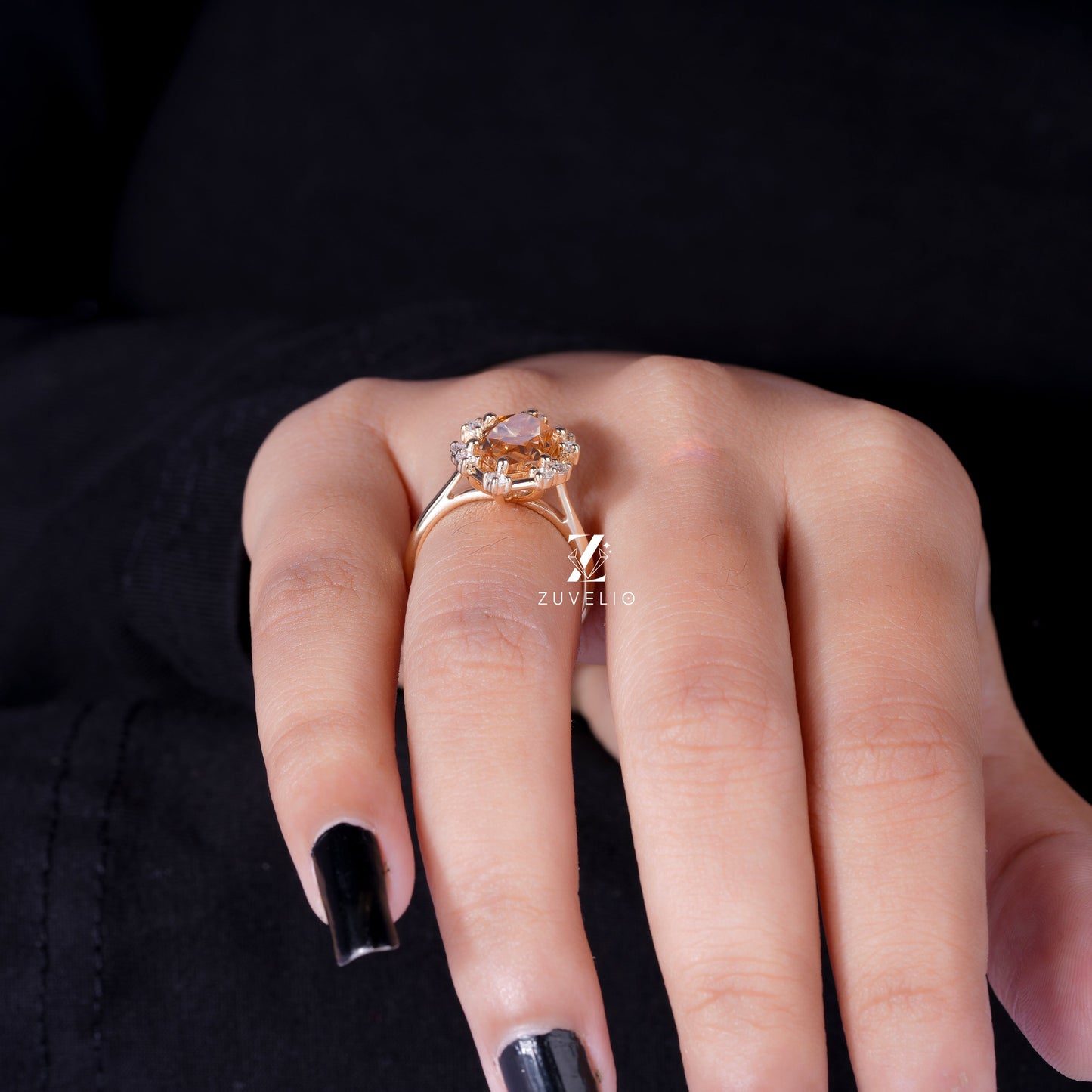 Hexagon Cut Moissanite Ring