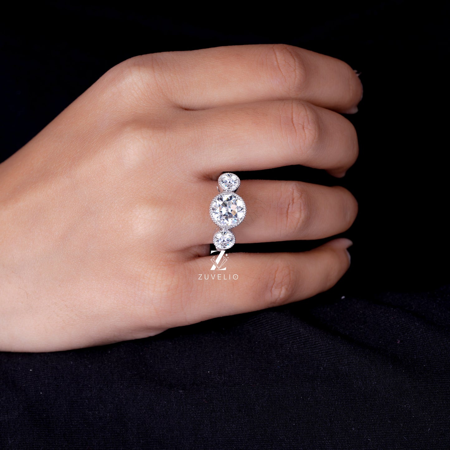 OEC Round Moissanite Ring