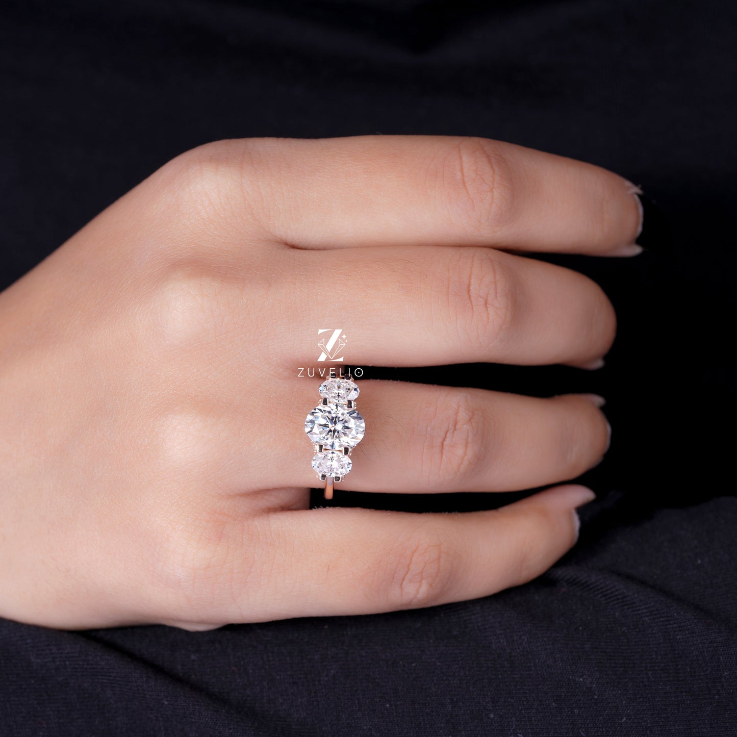 Three Stone Moissanite Ring