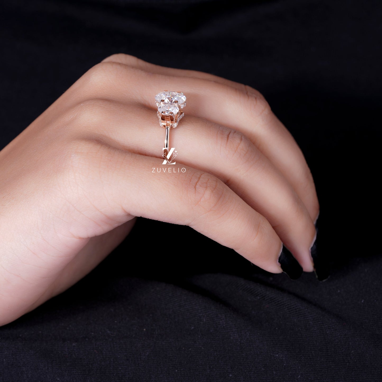 Three Stone Moissanite Ring