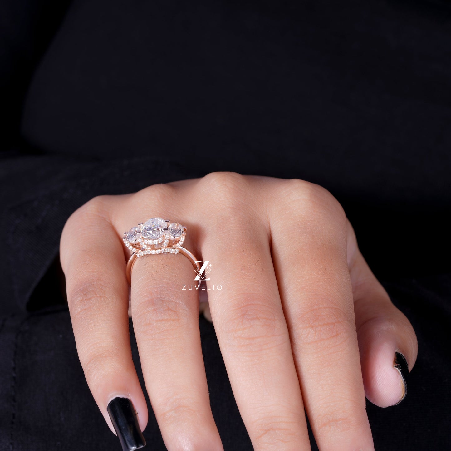 Three Stone Moissanite Ring