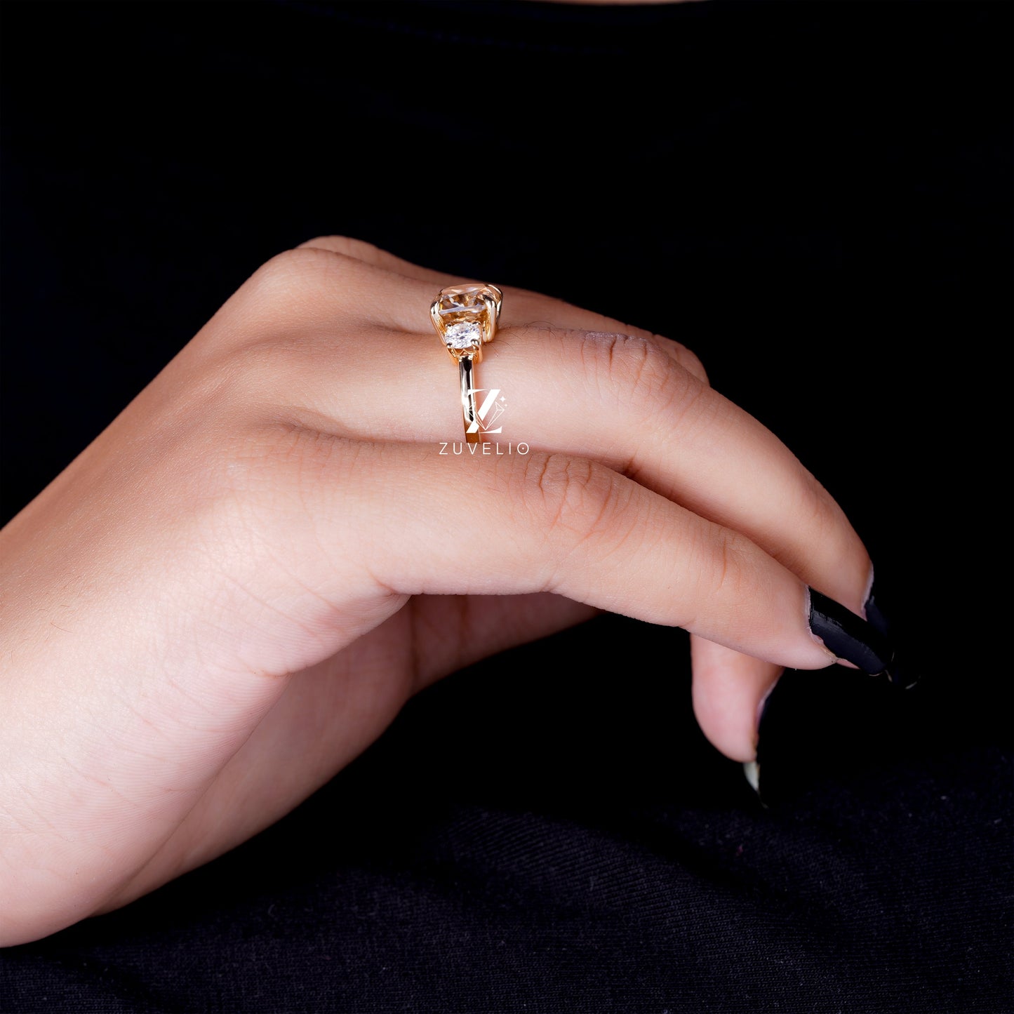 3.15 CTW Champagne  Moissanite Ring