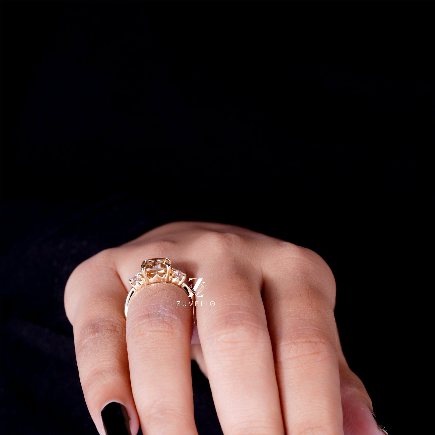 3.15 CTW Champagne  Moissanite Ring