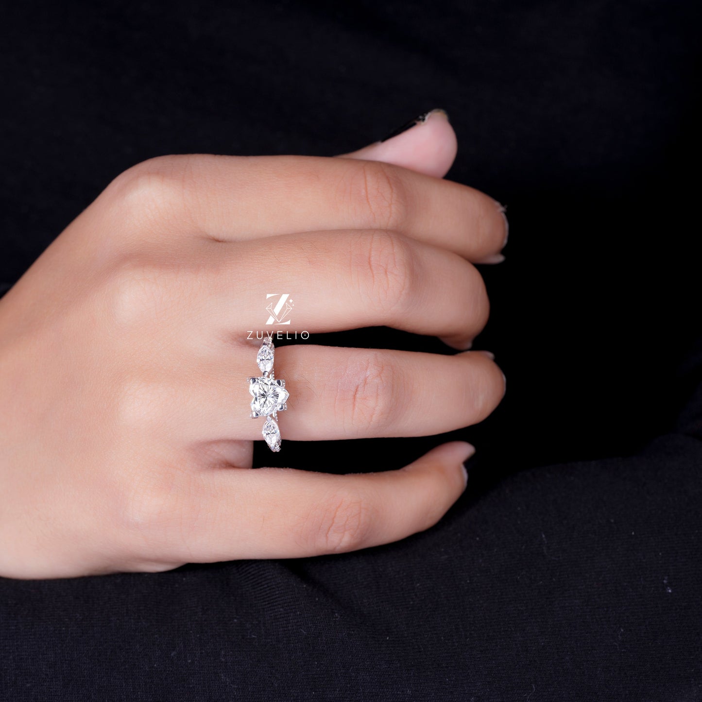 Heart Cut Moissanite Ring
