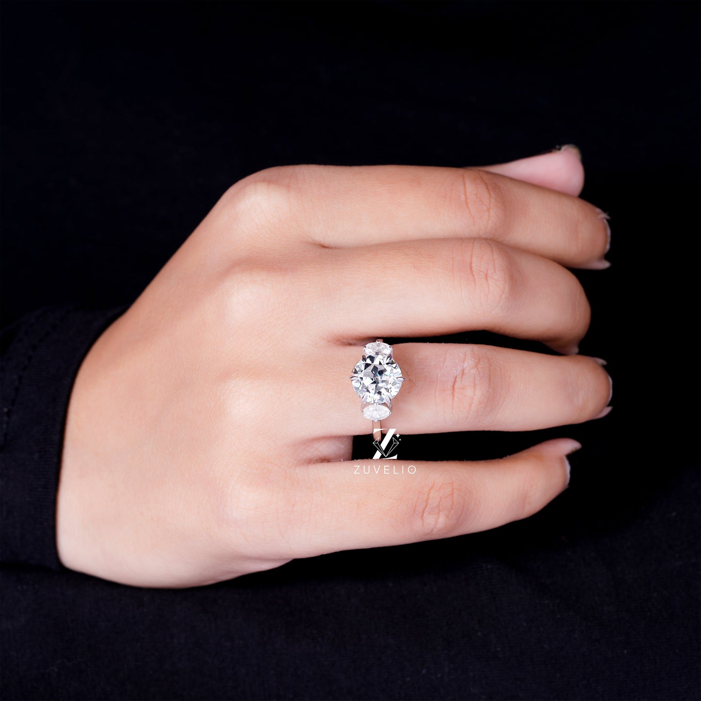 Three Stone Moissanite Ring