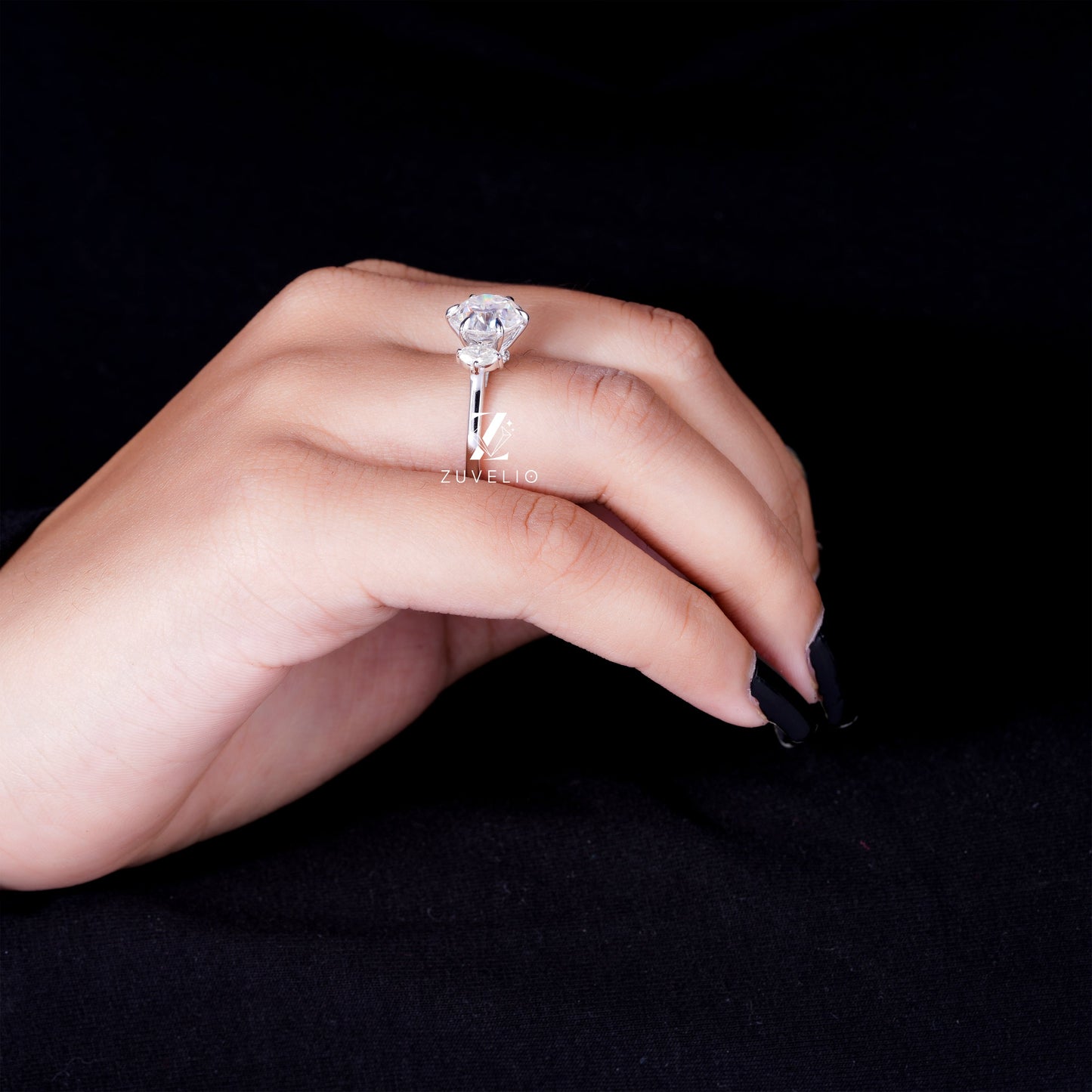 Three Stone Moissanite Ring