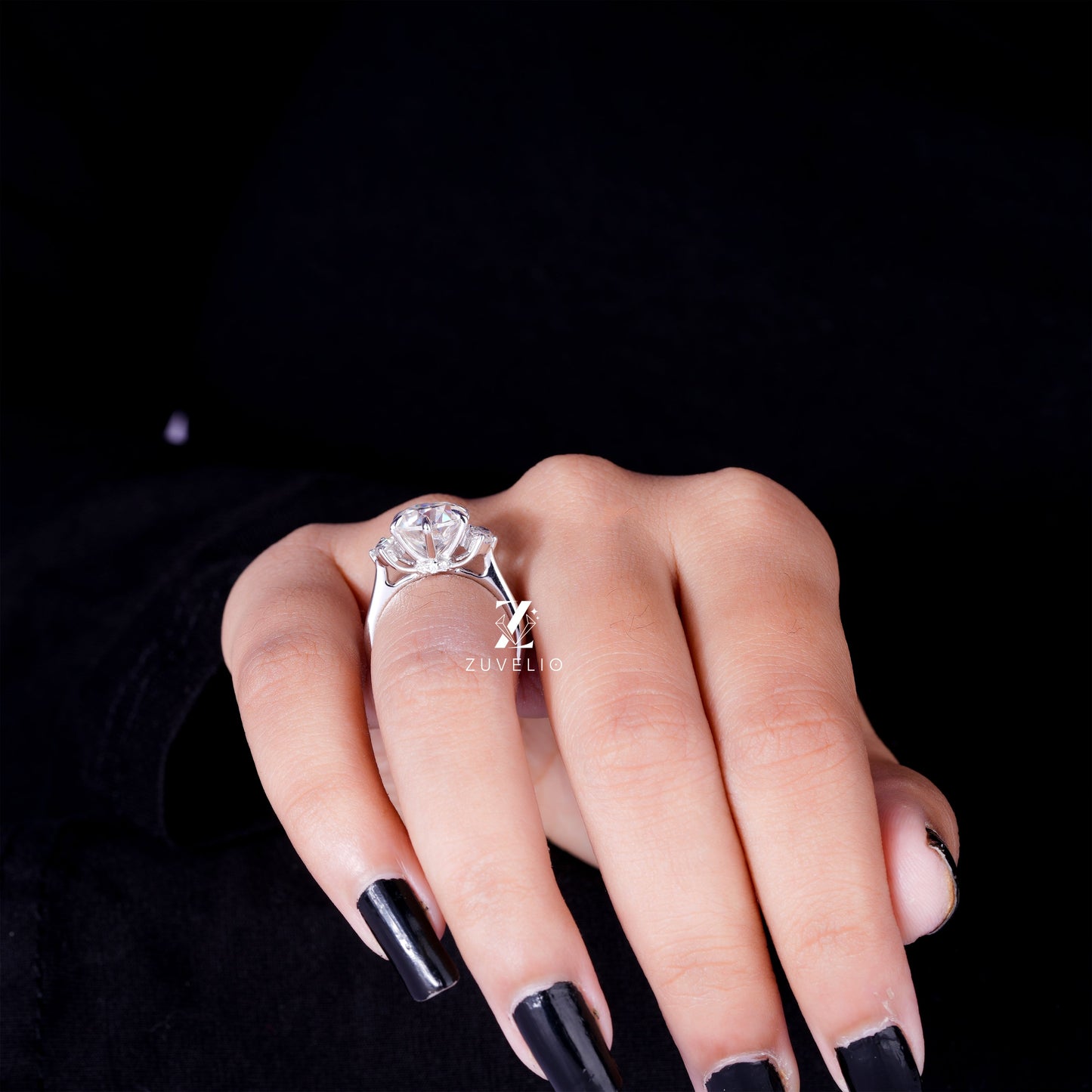 Three Stone Moissanite Ring