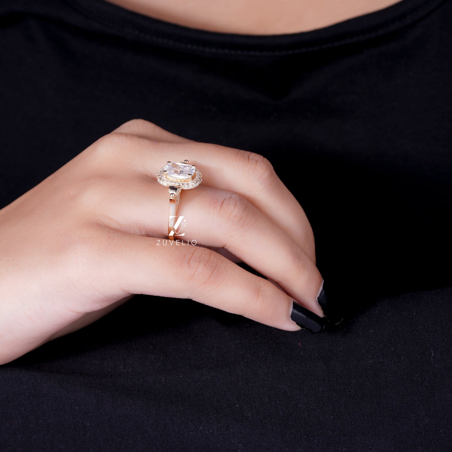 Cushion Cut Moissanite Ring