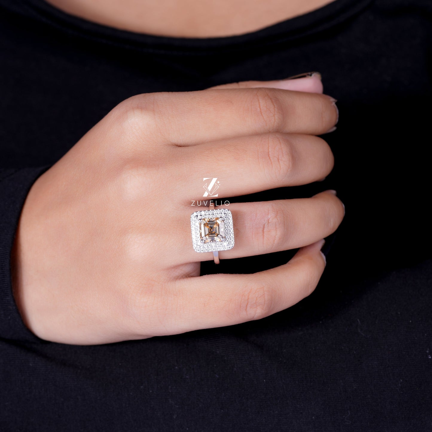 Radiant Cut Moissanite Ring