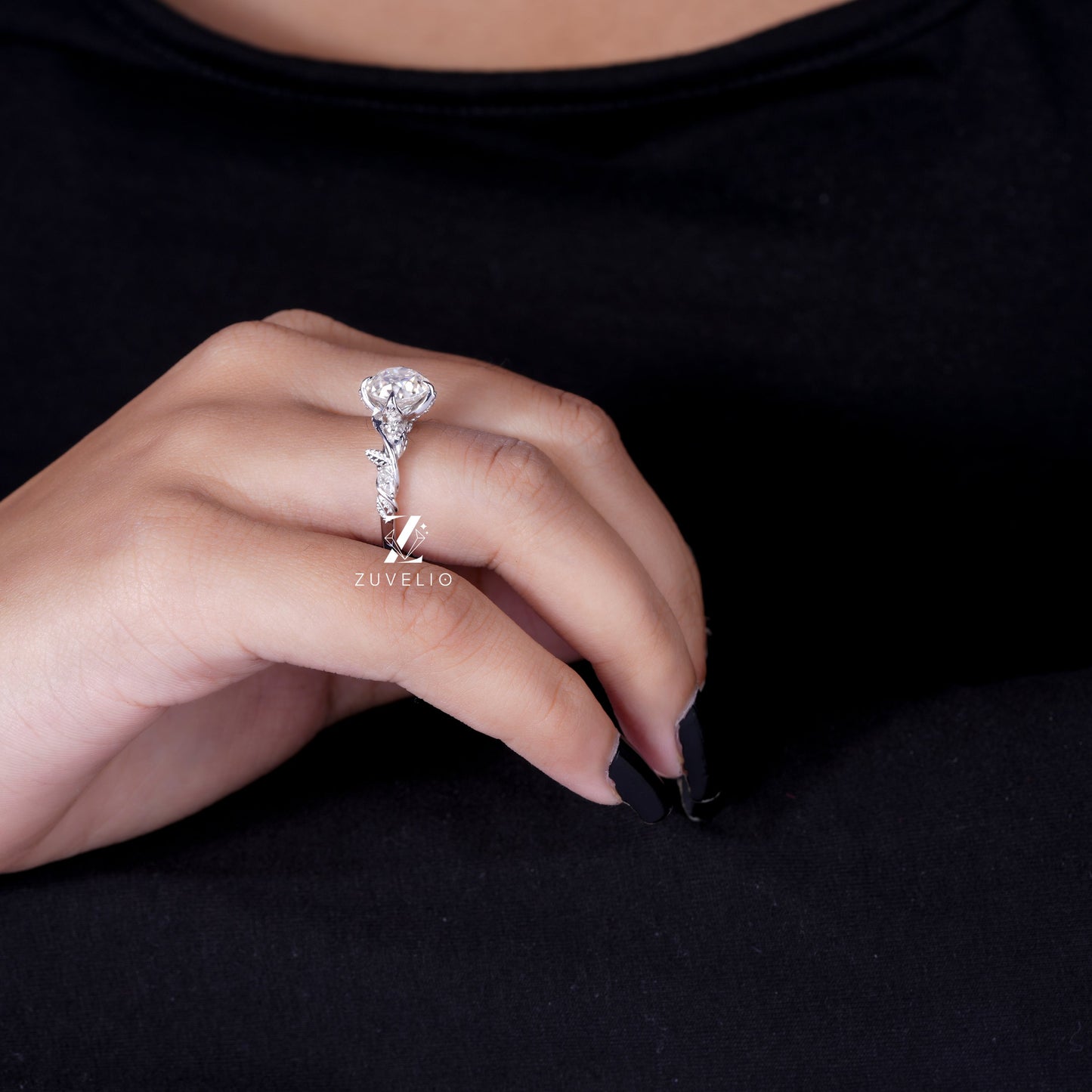 OEC Round Moissanite Ring