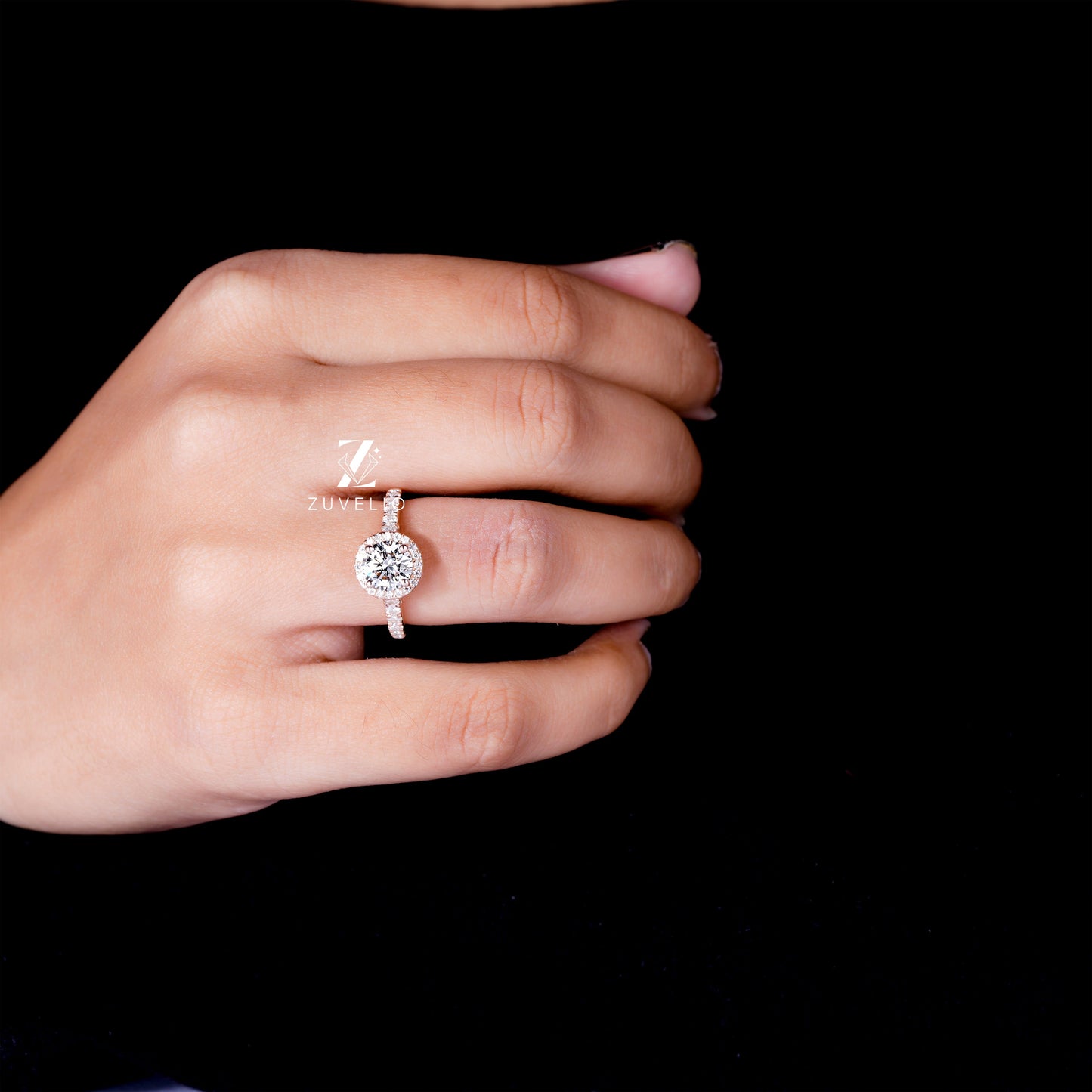 1.92 CTW Round Diamond Ring in Rose Gold