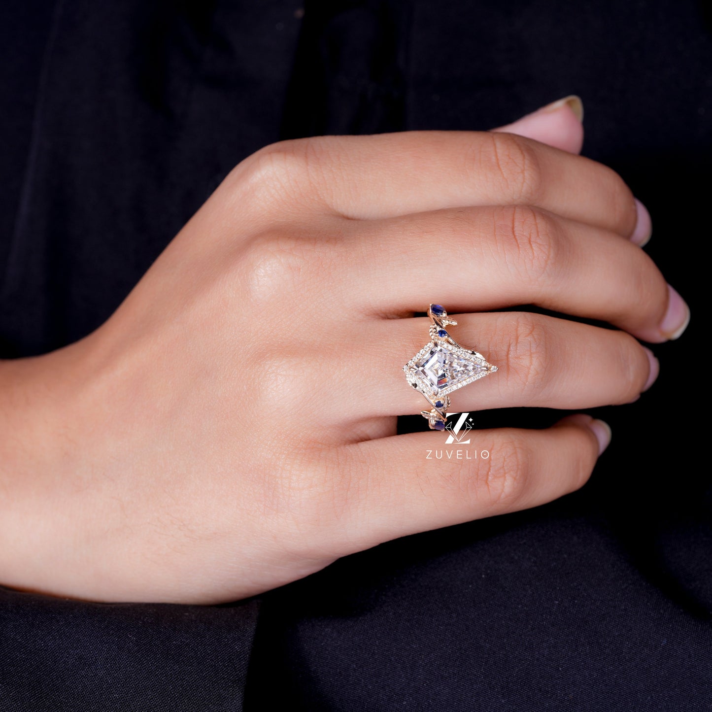 Kite Cut Moissanite Ring