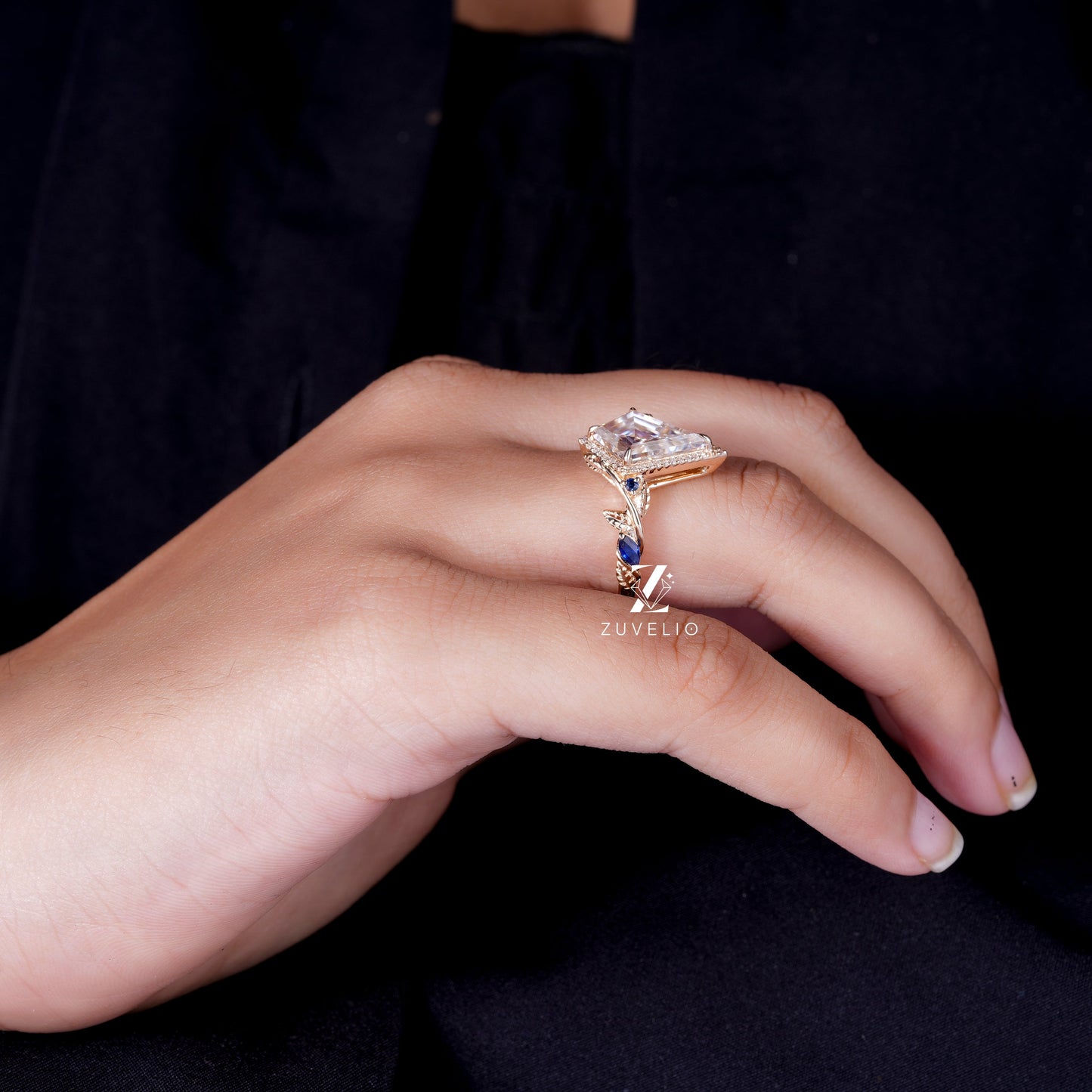 Kite Cut Moissanite Ring