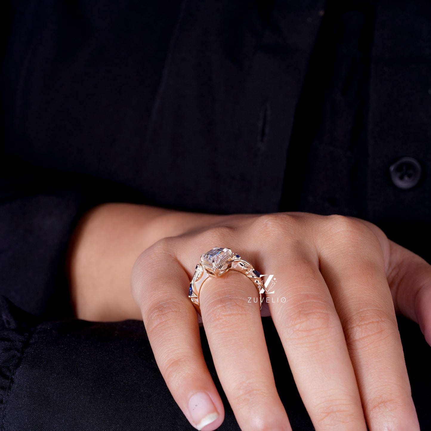 Kite Cut Moissanite Ring