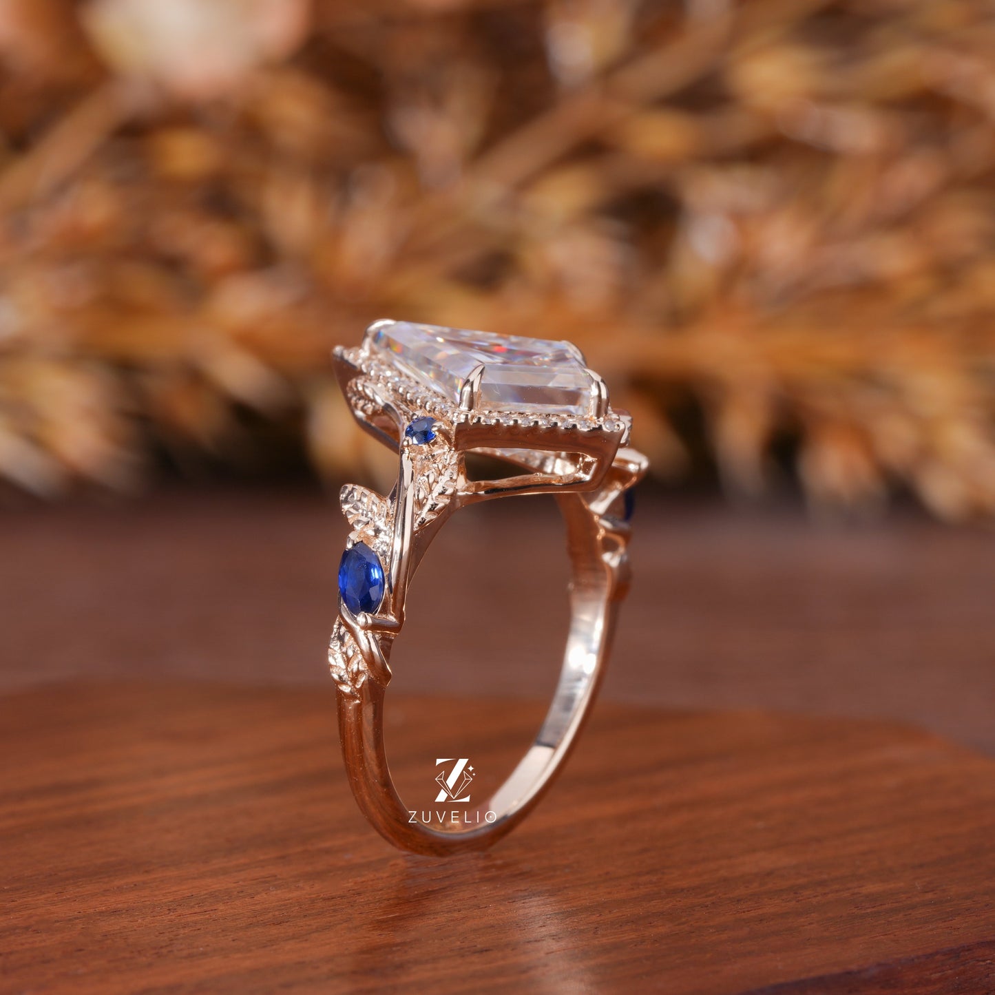 Kite Cut Moissanite Ring