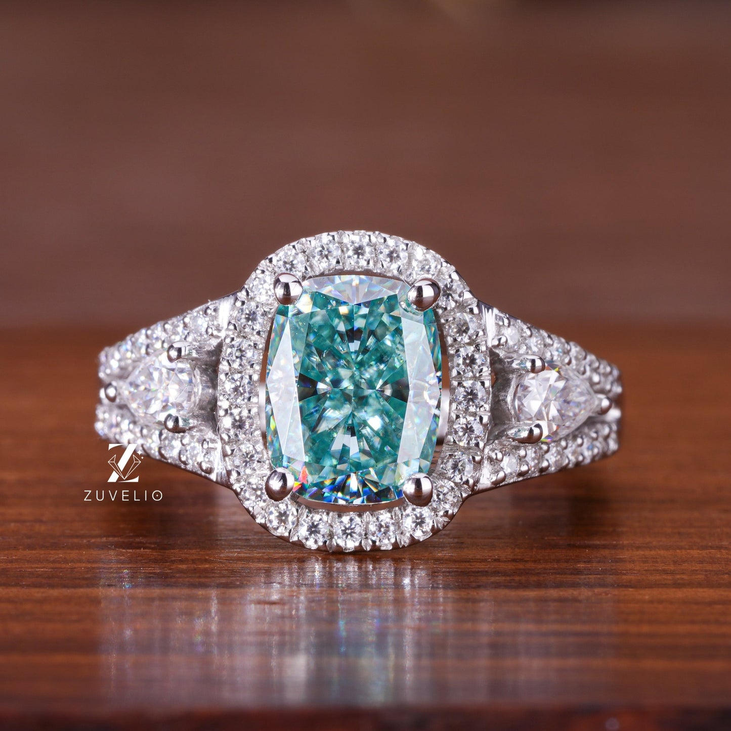 Cushion Cut Moissanite Ring
