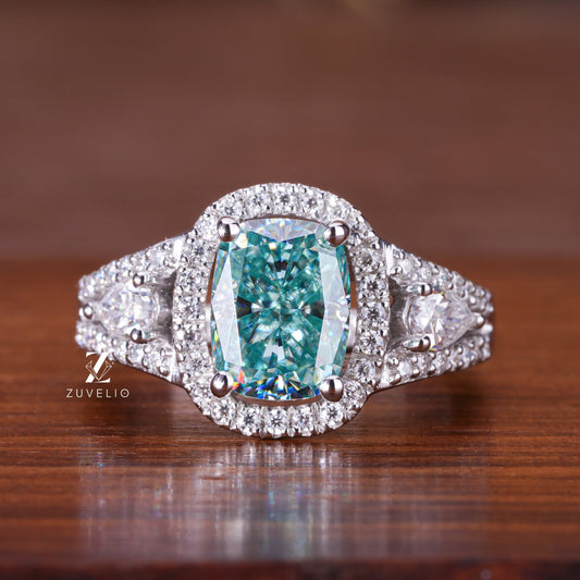 Cushion Cut Moissanite Ring