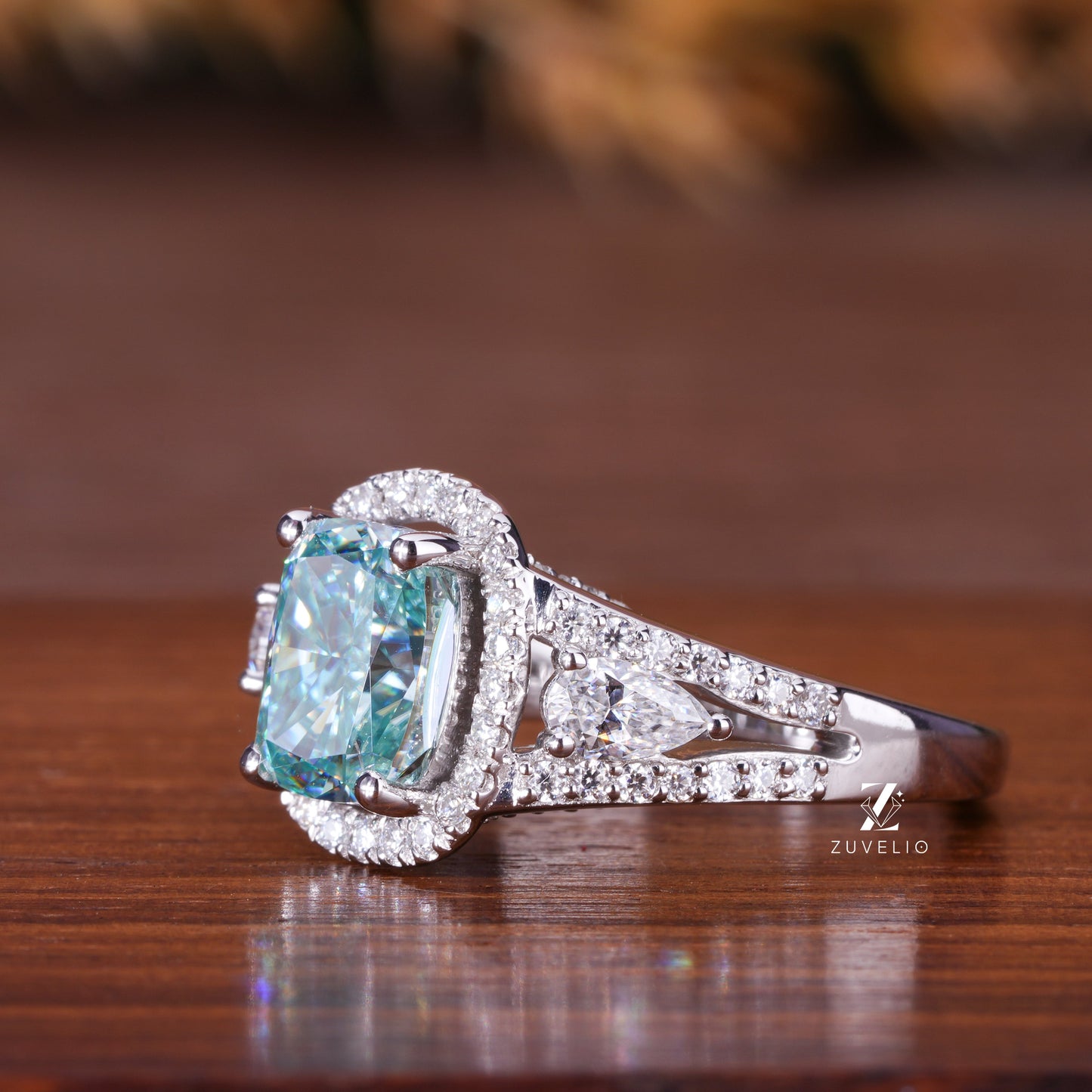 Cushion Cut Moissanite Ring
