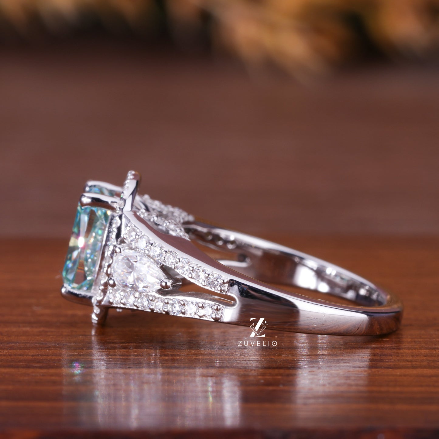 Cushion Cut Moissanite Ring