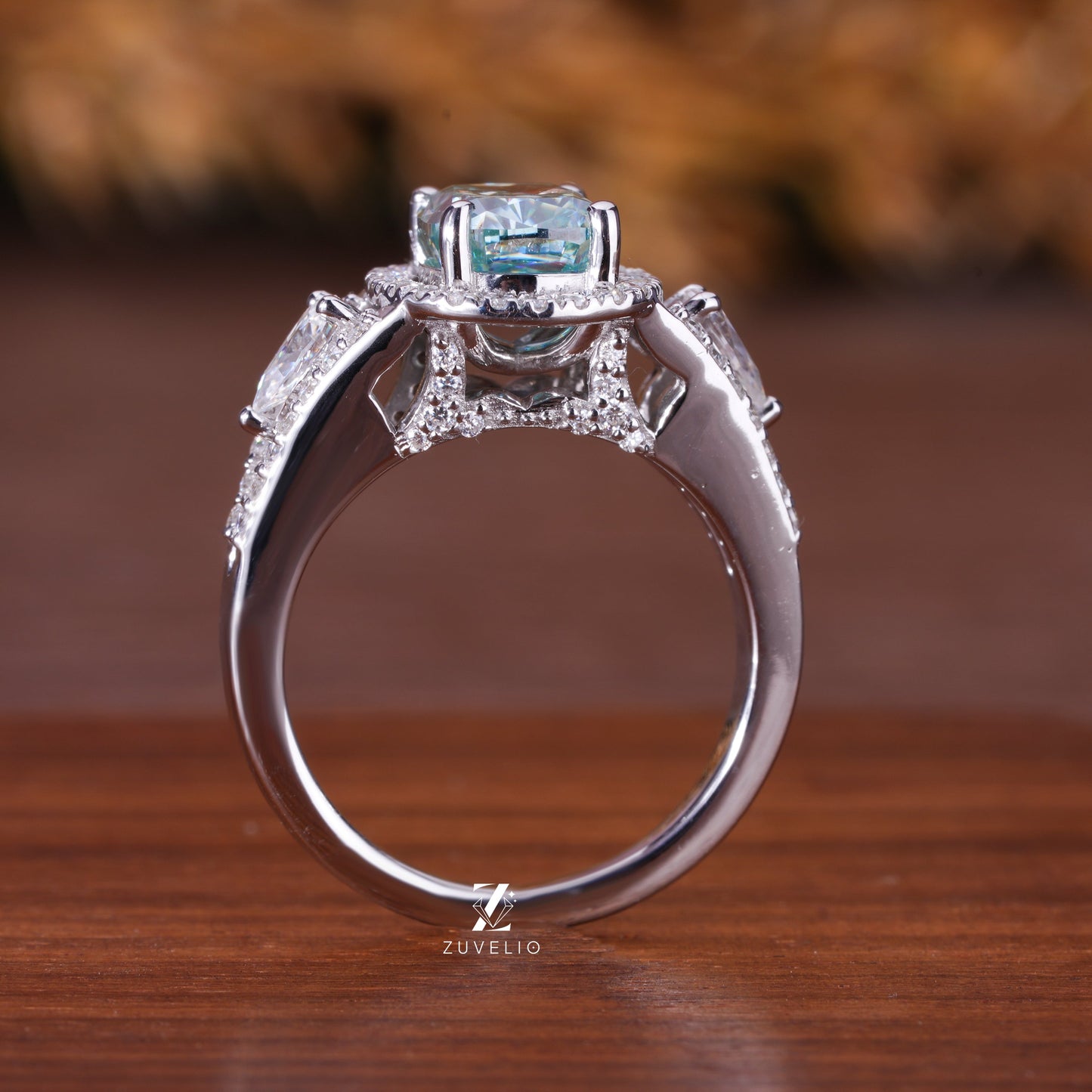 Cushion Cut Moissanite Ring