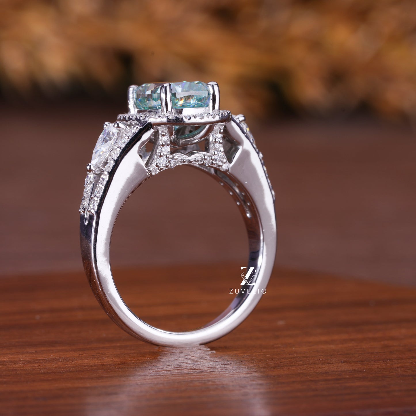 Cushion Cut Moissanite Ring