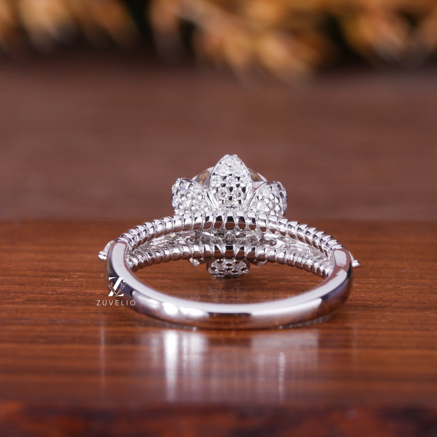 Portuguese Cut Moissanite Ring