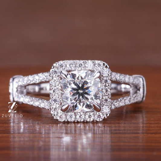 Cushion Cut Moissanite Ring
