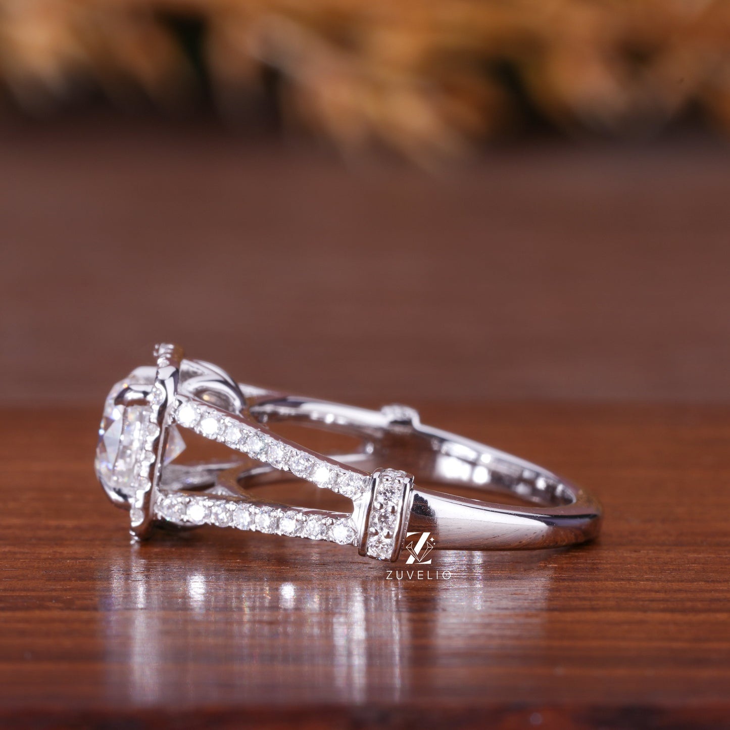 Cushion Cut Moissanite Ring