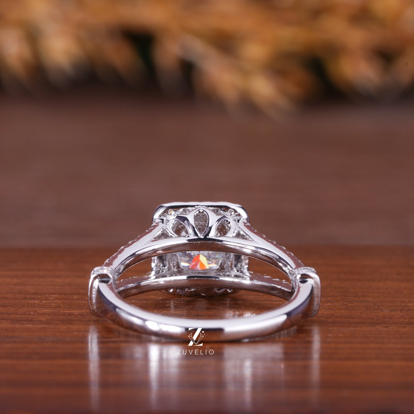 Cushion Cut Moissanite Ring