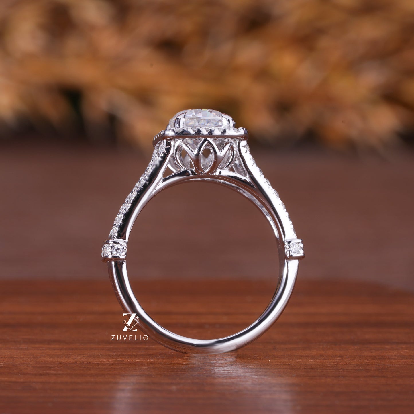 Cushion Cut Moissanite Ring