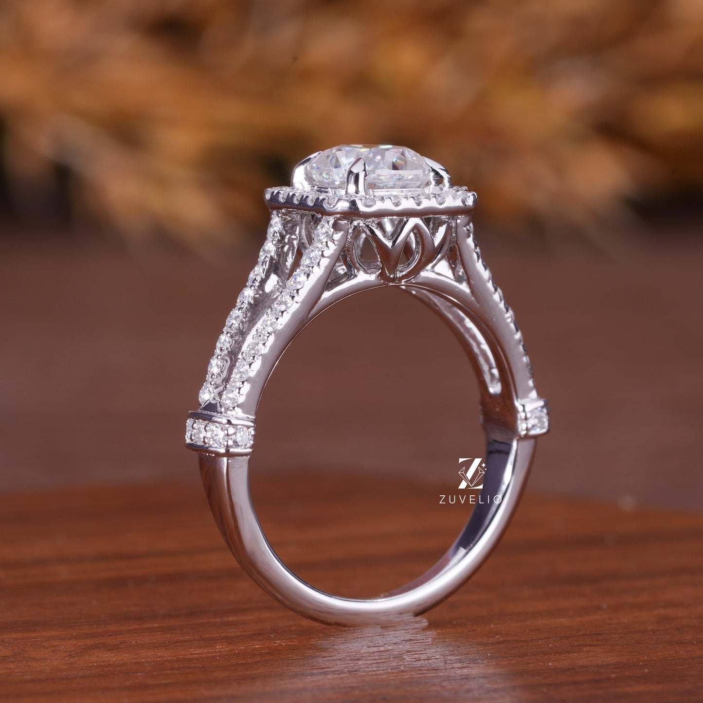Cushion Cut Moissanite Ring