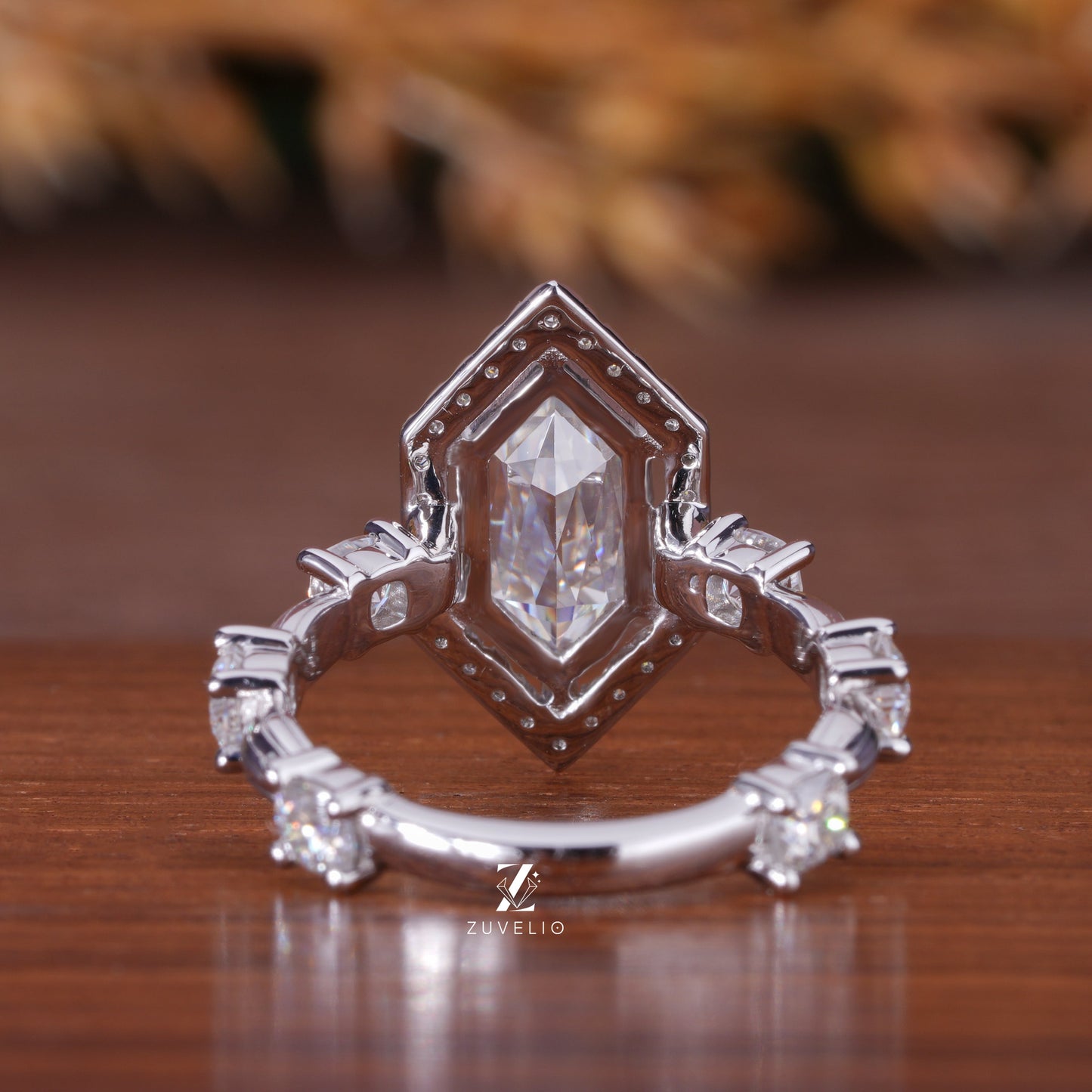 Hexagon Criss Cut Ring