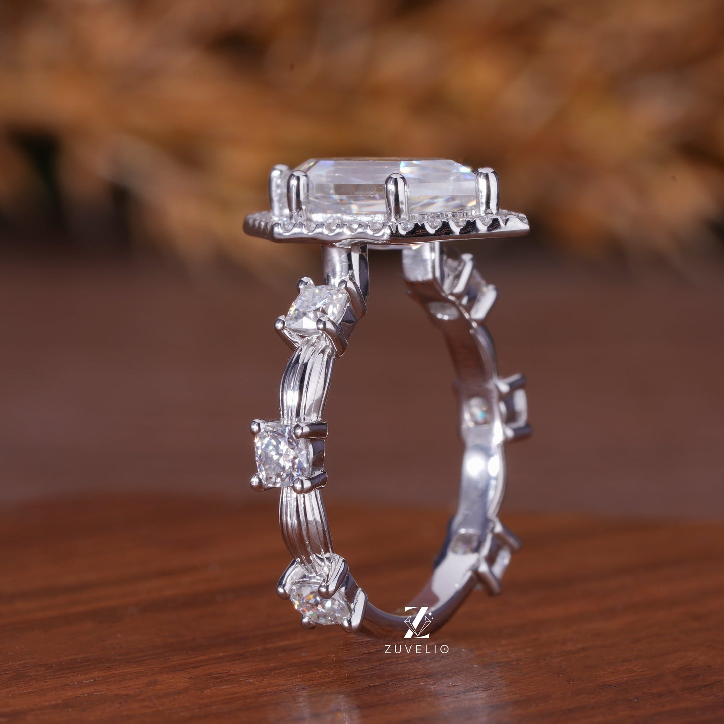 Hexagon Criss Cut Ring