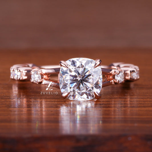 Cushion Moissanite Engagement Ring