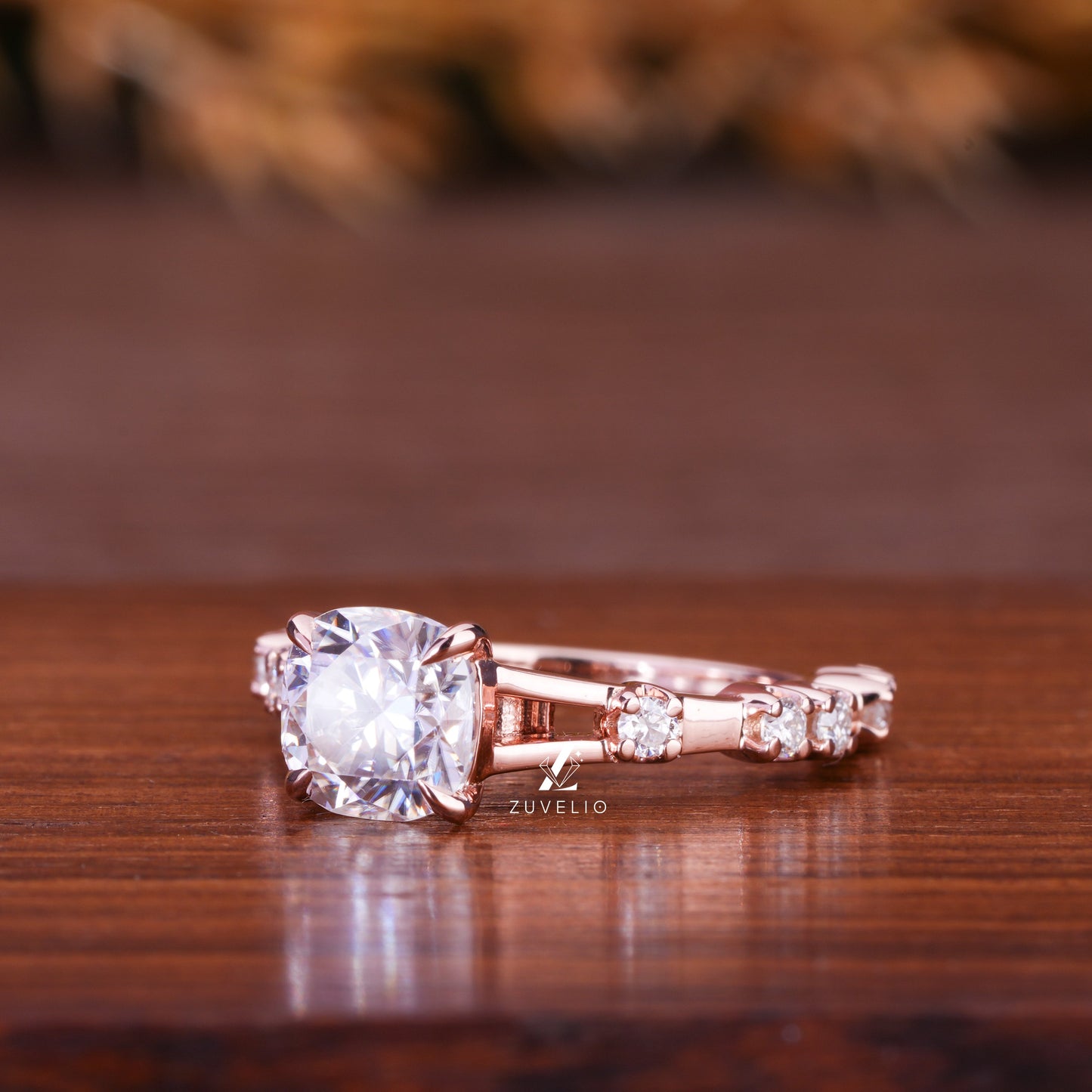 Cushion Moissanite Engagement Ring