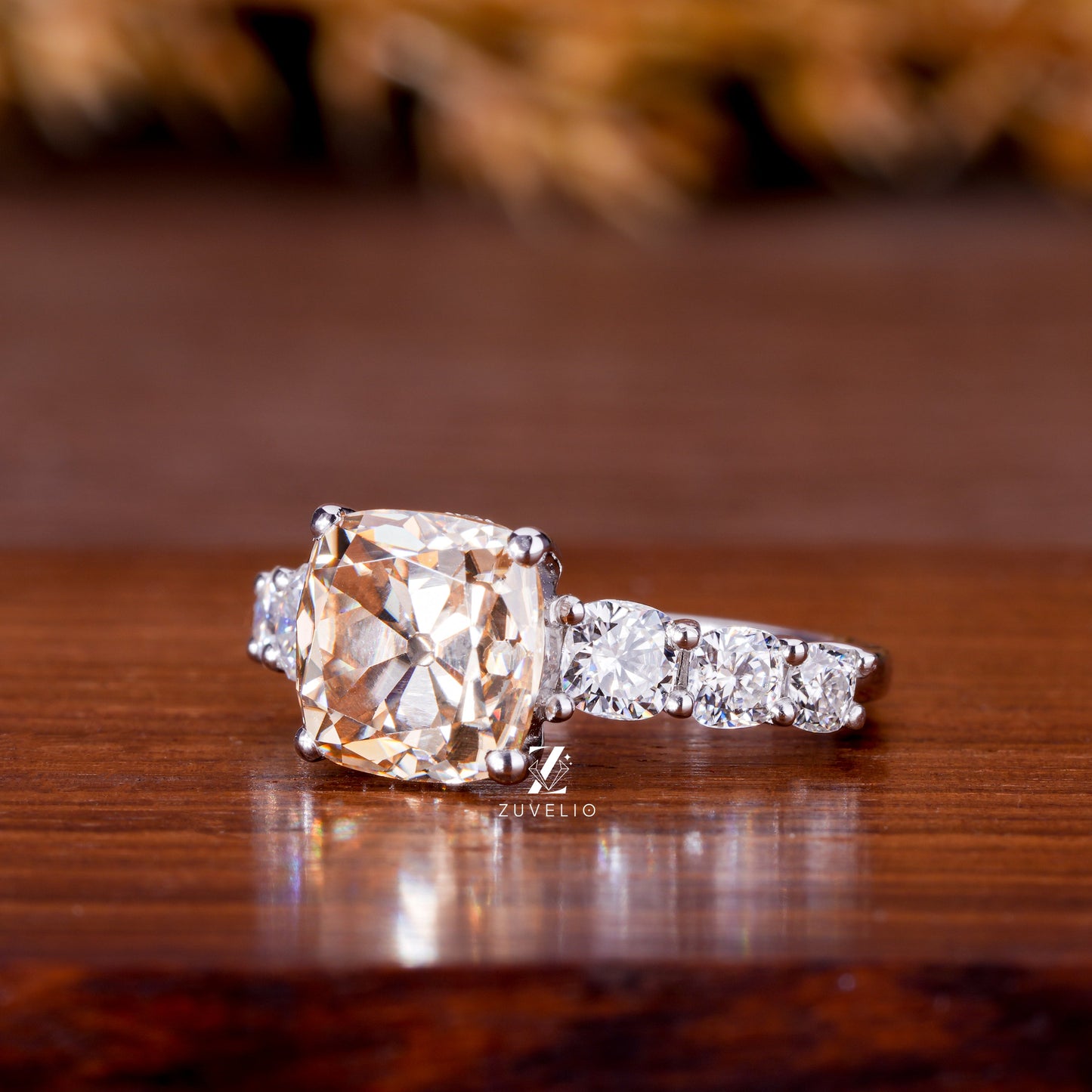 OMC Cushion Moissanite Ring